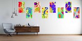 Onlinecanvas - Schilderij - Abstract Bright Texture Colored Bright Liquid Paints. Art Vertical Vertical - Multicolor - 40 X 30 Cm