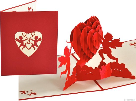 3D Cupido valentijnskaart liefde pop-up wenskaart