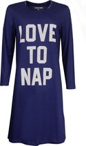 Temptation  Dames Bigshirt nachthemd slaapkleed Blauw TPNGD2907B - Maten: L