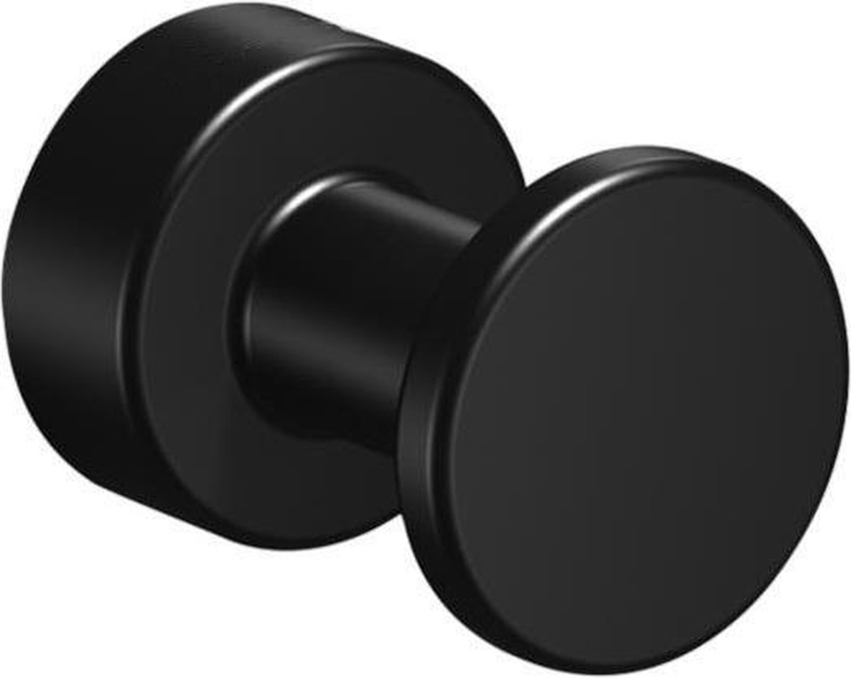 Kleding- en handdoekhaak Techno ø25mm mat zwart