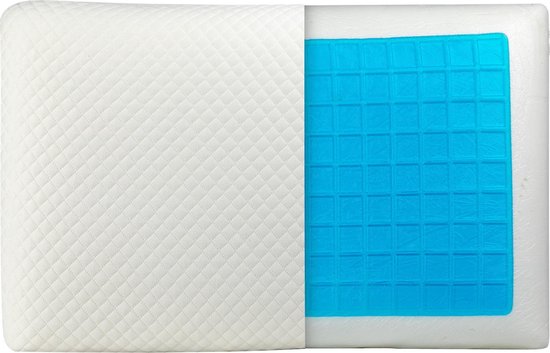 SWISS-BED - Oreiller - Mousse à mémoire de forme - Cool gel - 60 x 40 x 14  cm - Wit | bol.com