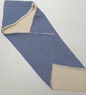RiFresh - badcape - wikkeldoek - met teddy en blauwe wafelstof - ideaal voor de kraamweken