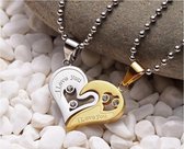 I Love Ketting Set | Liefdes Cadeau | Romantisch Cadeau | Cadeau voor Man | Geschenkset Mannen | Geschenkset Vrouwen | Cadeau voor Vrouw | Relatie Cadeau | Koppel Cadeau | Goud/Zilver