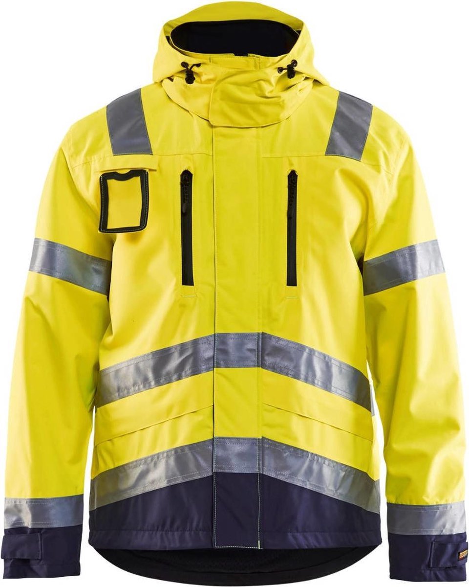 Blåkläder 4837-1977 Jack Ongevoerd High Vis Geel/Marineblauw maat 5XL
