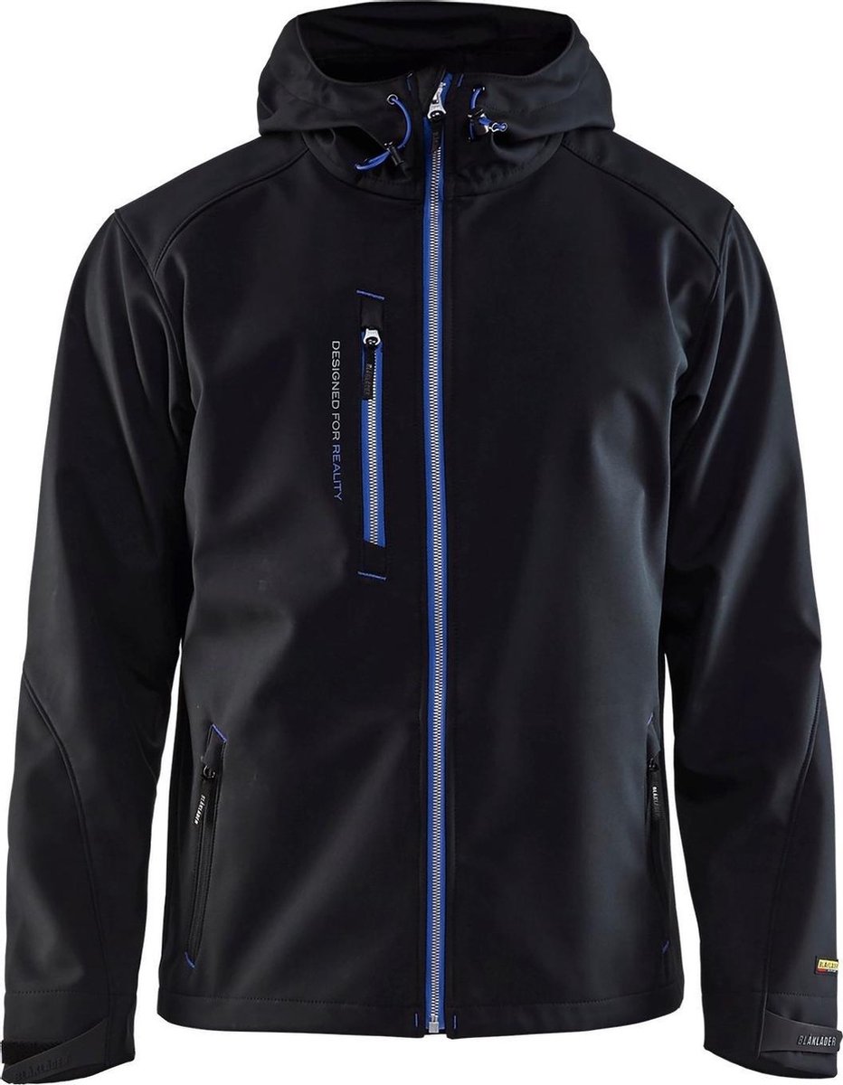 Blåkläder 4949-2517 Softshell Jack Zwart/Korenlblauw maat XXL