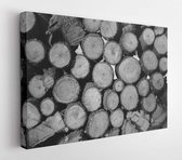 Wood texture with a lot of logs. Grayscale photo of a lot of logs - Modern Art Canvas - Horizontal - 1006754656 - 50*40 Horizontal