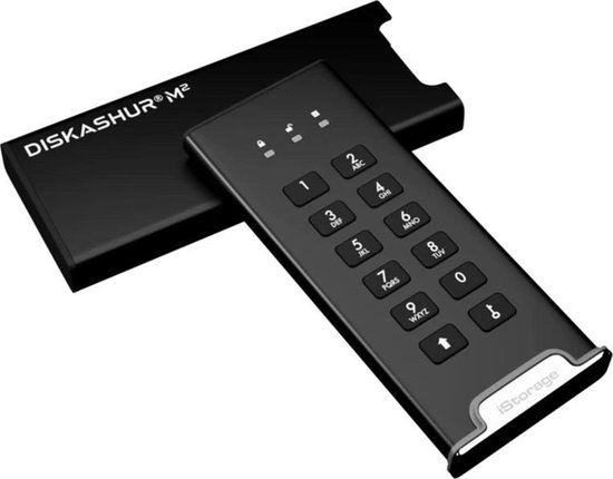 iStorage diskAshur M2 - externe harde schijf - M2 SSD - 2 TB - USB - 256-bit - Zwart van Merkloos — afbeelding 2