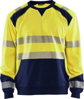 Blaklader 3541 Reflecterende Werksweater Geel/Marineblauw