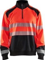 Blaklader Sweatshirt halve rits High Vis 3556-2528 - High Vis Rood/Zwart - XXXL