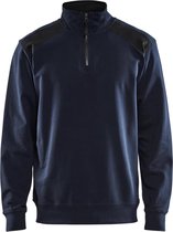 Blaklader Sweatshirt bi-colour met halve rits 3353-1158 - Donker marineblauw/Zwart - XXL