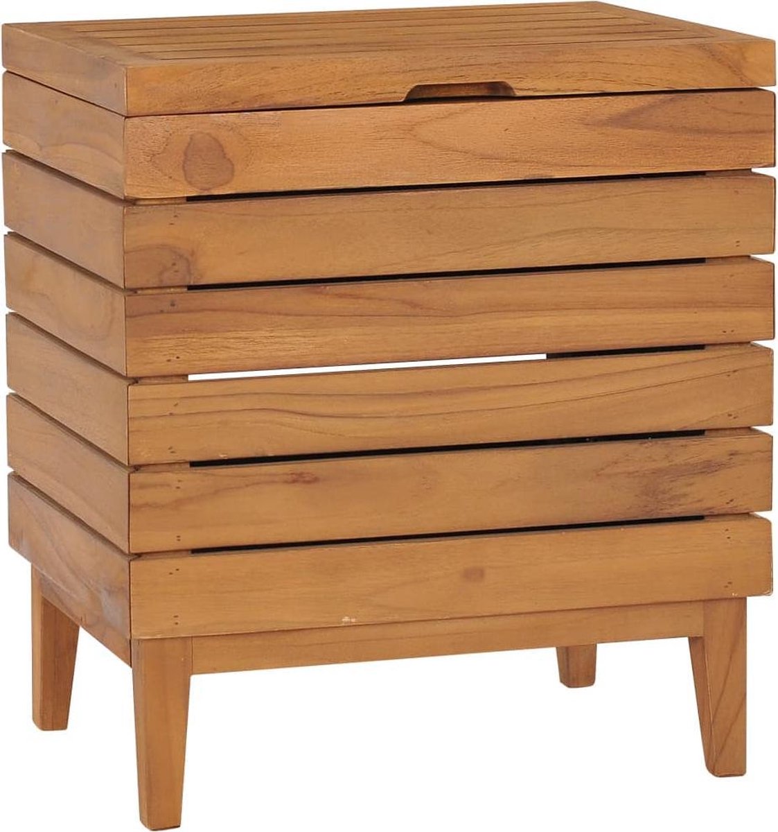 vidaXL - Wasmand - 40x30x45 - cm - massief - teakhout