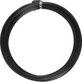 Alu draad, dikte 2 mm, zwart, rond, 10m