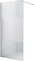 Diamond Line Mania - Inloopdouche / Douchewand - 90x200 - Chroom Profiel - Antikalk - Helder / Mat Glas - 10mm Veiligheidsglas - Easy Clean