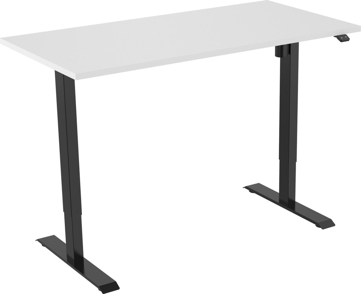 Active zit sta bureau elektrisch - 140 x 80 cm - zwart frame - Wit werkblad - ergonomisch bureau - verstelbaar bureau