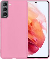 Hoesje Geschikt voor Samsung S21 Hoesje Siliconen Case Hoes - Hoes Geschikt voor Samsung Galaxy S21 Hoes Cover Case - Roze