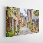 Beautiful view of scenic narrow alley with historic traditional houses - Modern Art Canvas - Horizontal - 604232888 - 115*75 Horizontal