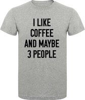 T-Shirt - Casual T-Shirt - Fun T-Shirt - Fun Tekst - Lifestyle T-Shirt - Mood - Koffie - I Like Coffee - XXL