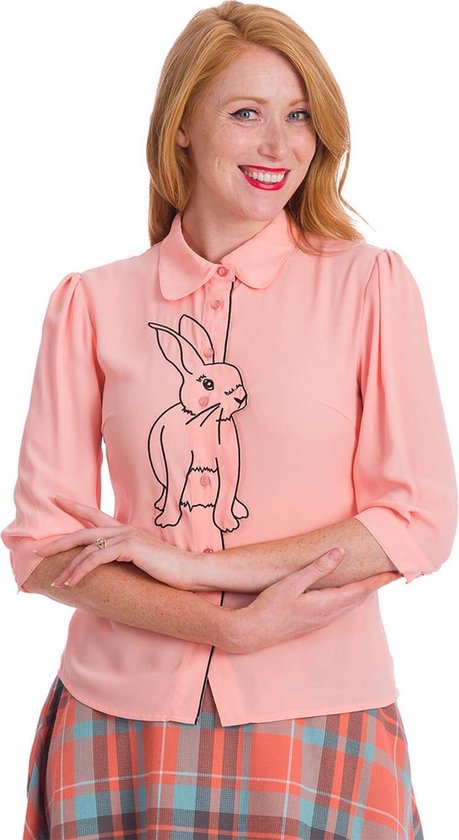 Banned Bunny Hop 40's Blouse Blush Roze
