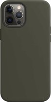 Geschikt voor: iPhone 12 Pro Siliconen Back Cover - Dark Olive