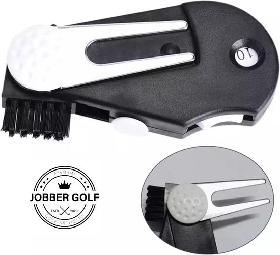Jobber Golf Accessoires - 4 in 1 Pitchfork - Teller - Borstel-Marker - Jobber Sports