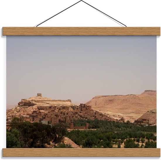 Schoolplaat – Stad in Marokko - 40x30cm Foto op Textielposter (Wanddecoratie op Schoolplaat)