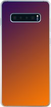 Samsung Galaxy S10+ - Smart cover - Oranje Paars - Transparante zijkanten