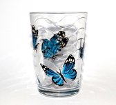 Theeglas met handgeschilderde vlinders
