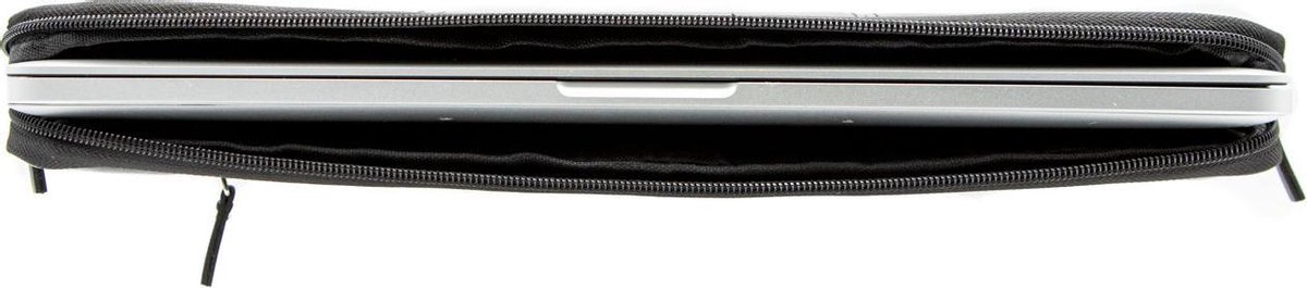 Leren Laptophoes 15.6 inch Wax Pull Up Leer Zwart - Stevige Sleeve voor MacBook Pro 16 inch & Laptops - Afbeelding 3