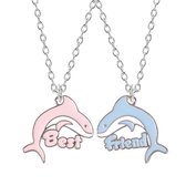 Vriendschapsketting - BFF ketting voor 2 - Best Friends Dolfijnen - Roze/Blauw