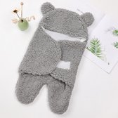 Pasgeboren | Baby slaapzak beer | Slaapzak baby | Beer slaapzak| Baby shower | Kado voor een baby | kraamcadeau | kraamkado | inbakerslaapzak | Baby deken fleece | grijs