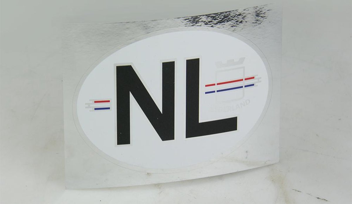 NL Sticker zilver met Nederlandse vlag