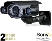 Sony - Beveiligingscamera - 2 Megapixel - Full HD Infrarood - 4 in 1 Camera - AHD, CVI, TVI, Analoog - CCD - 100m Nachtzicht - 5-50mm Lens - Binnen & Buiten