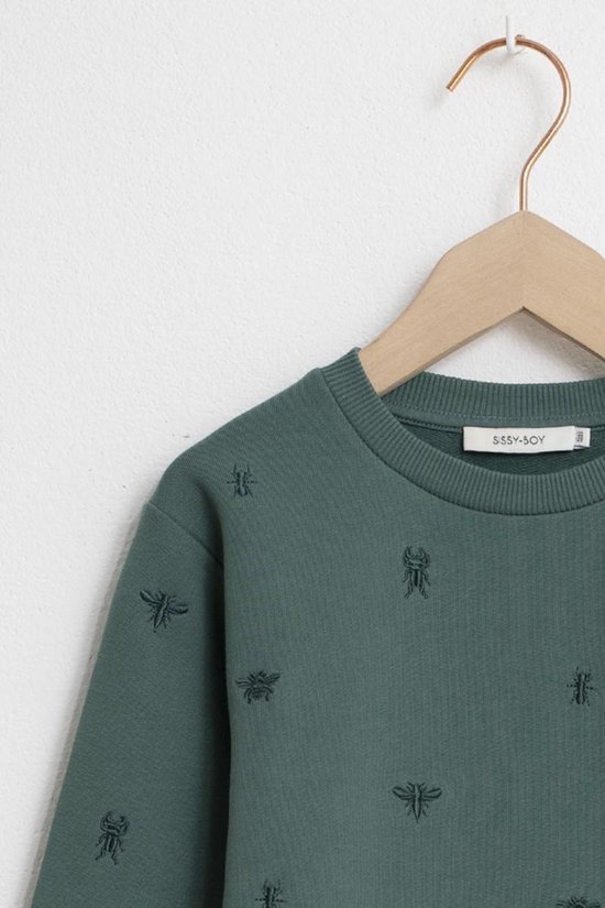 Sissy-Boy - Donkergroene sweater met all over borduursel | bol.com