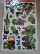 5D Sticker Decoratie Druiven/wijn Roomdecor 56 x 80cm