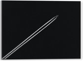 Acrylglas - Vliegtuig in de Lucht (schuin, zwart/wit) - 40x30cm Foto op Acrylglas (Wanddecoratie op Acrylglas)