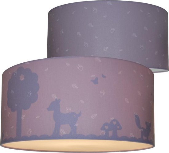 Dekking Uitroepteken Voorkomen Plafondlamp Kinderkamer Tyro Bark - Babykamer Lamp paars roze Land of Kids  - Silhouet... | bol.com