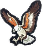 Adelaar Eagle Zeearend Roofvogel XXL Strijk Embleem Patch 20 cm / 23 cm / Wit Bruin Zwart Oranje