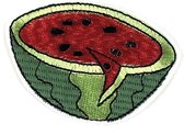 Strijk Patch Van Een Halve Watermeloen 8.3 cm / 5.5 cm / Groen Rood