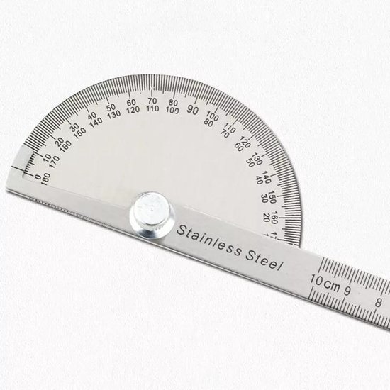 Banzai Aankondiging mouw RVS 180° gradenboog hoekzoeker-ronde kop met 4 inch 10 cm liniaal | bol.com