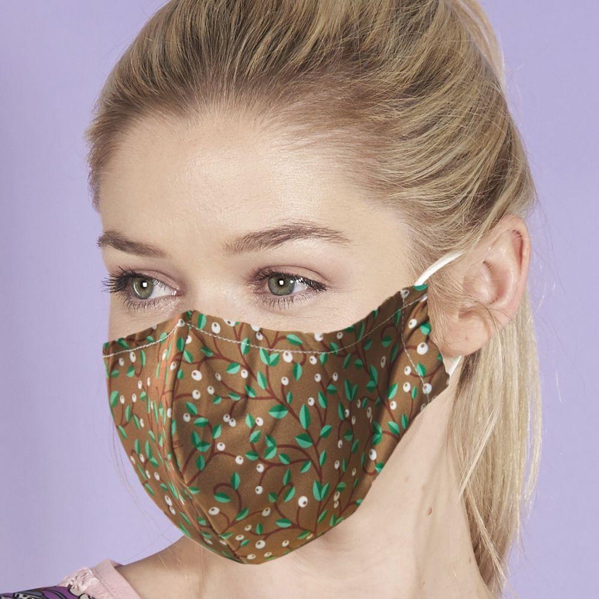 Mondkapje Kerst - Sneeuwbes | mondmasker| gezichtmasker|Wasbaar en met Neusstrip