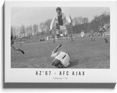 Walljar - Poster Ajax met lijst - Voetbalteam - Amsterdam - Eredivisie - Zwart wit - AZ'67 - AFC Ajax '70 - 20 x 30 cm - Zwart wit poster met lijst
