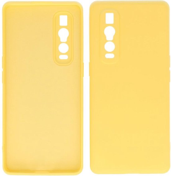 Bestcases 2.0mm Dikke Fashion Telefoonhoesje Backcover - Siliconen Hoesje - Oppo Find X2 Pro - Geel