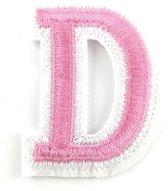 Alfabet Strijk Letter Embleem Patches Roze Wit Letter D / 3.5 cm / 4.5 cm