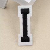 Alfabet Letters Strijk Embleem Patches Zwart Wit Letter I / 4 cm / 5 cm