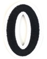 Cijfer 0 Tot 9 Strijk Emblemen Patch Zwart Wit B 5.6 x L 8 cm / Cijfer 0
