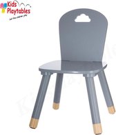 Kinderstoeltje Grijs | zithoogte 26 cm | kinderzetel | Houten stoeltje voor kinderen | stoel kind | Peuterstoeltje | kindertafel en stoeltjes van hout | houten stoeltje voor peuters