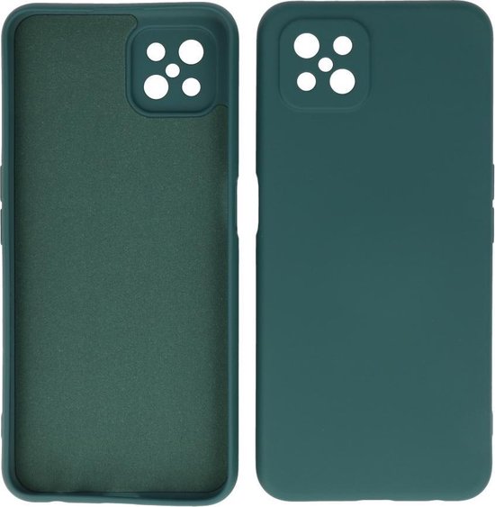 Hoesje Geschikt voor OPPO Reno 4Z / OPPO A92s - Fashion Telefoonhoesje Backcover - Siliconen Hoesje - Army Green