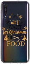 Casetastic Samsung Galaxy A50 (2019) Hoesje - Softcover Hoesje met Design - All I Want For Christmas Is Food Print
