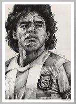 Poster - Diego Maradona Painting - 71 X 51 Cm - Multicolor