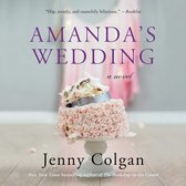 Boekcover van Amanda's Wedding met een kleine roze bruidstaart en de tekst 'AMANDA'S WEDDING a novel Jenny Colgan'.